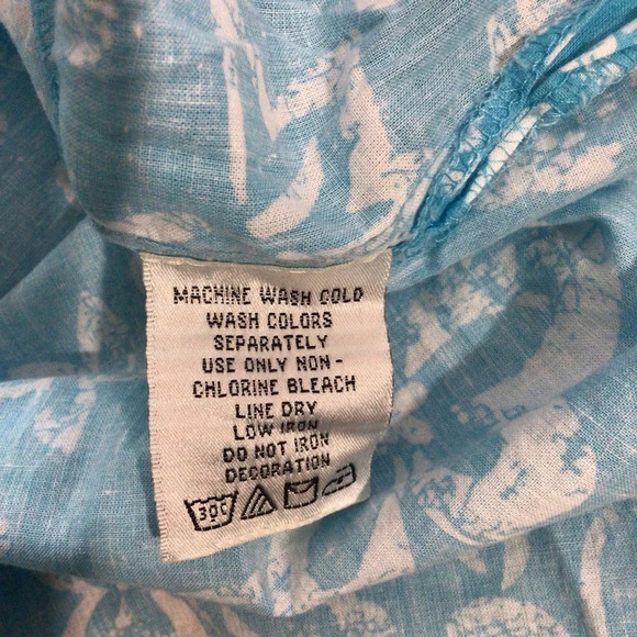 Chelsea Studio Blue and White Floral Embroidered Sequin Top - Size Large - Picture 9 of 9